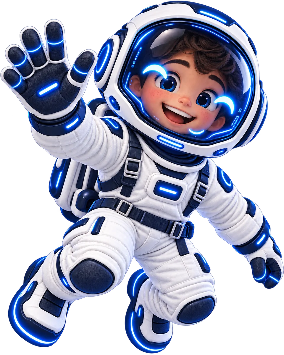 Astronauta Zenitify flutuando entre estrelas